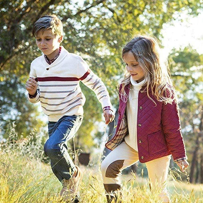 Ivory Stripe Shawl Collar Organic Sweater for wholesale on Faire1