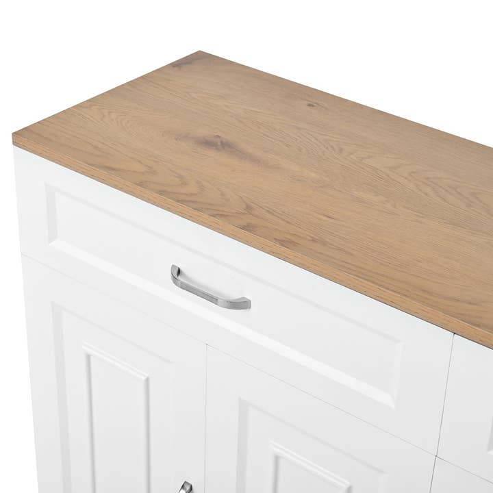Urban Meuble - Wholesale Cabinet - Wood and white effect sideboard with 4 doors and 2 drawers 120*35cm OPALPHYT17