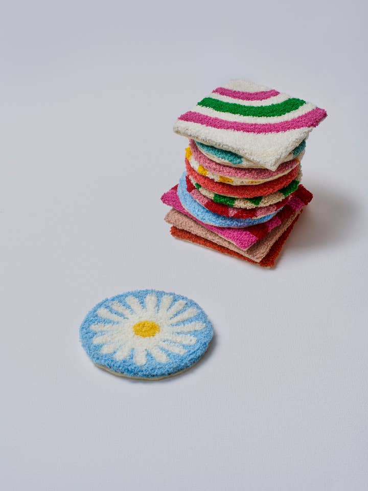 Turquoise Daisy Coasters for wholesale by Atolia Designs