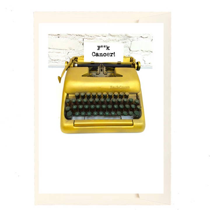 F**k Cancer Gold Typewriter for wholesale by Paperlove Boutique