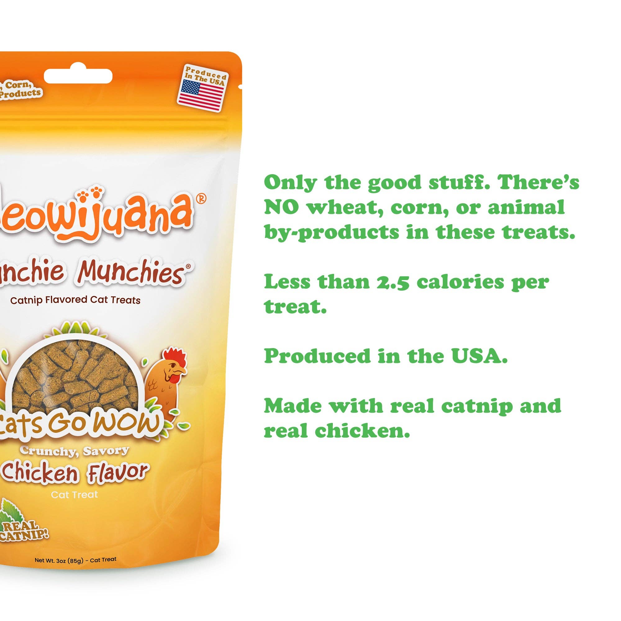 SmarterPaw | Meowijuana & Doggijuana – wholesale Pet treats – Cat – Meowijuana® Crunchie Munchies Chicken Cat Treats2