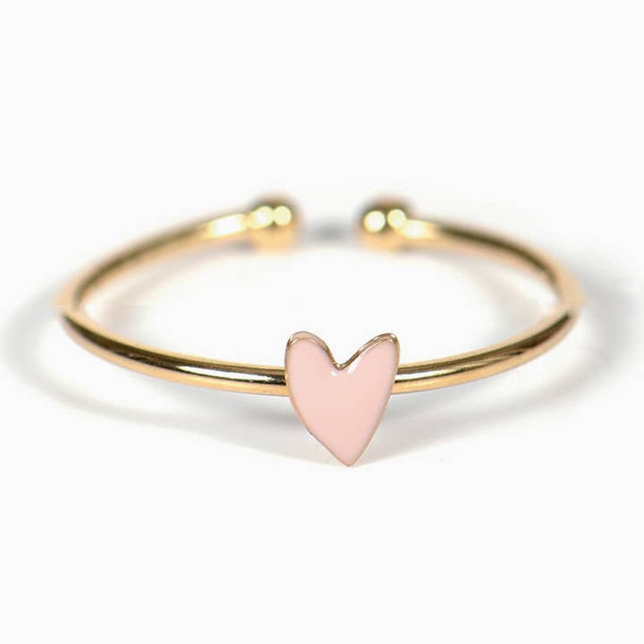 Bague coeur GRANT (rose poudré) pour la vente par Titlee
