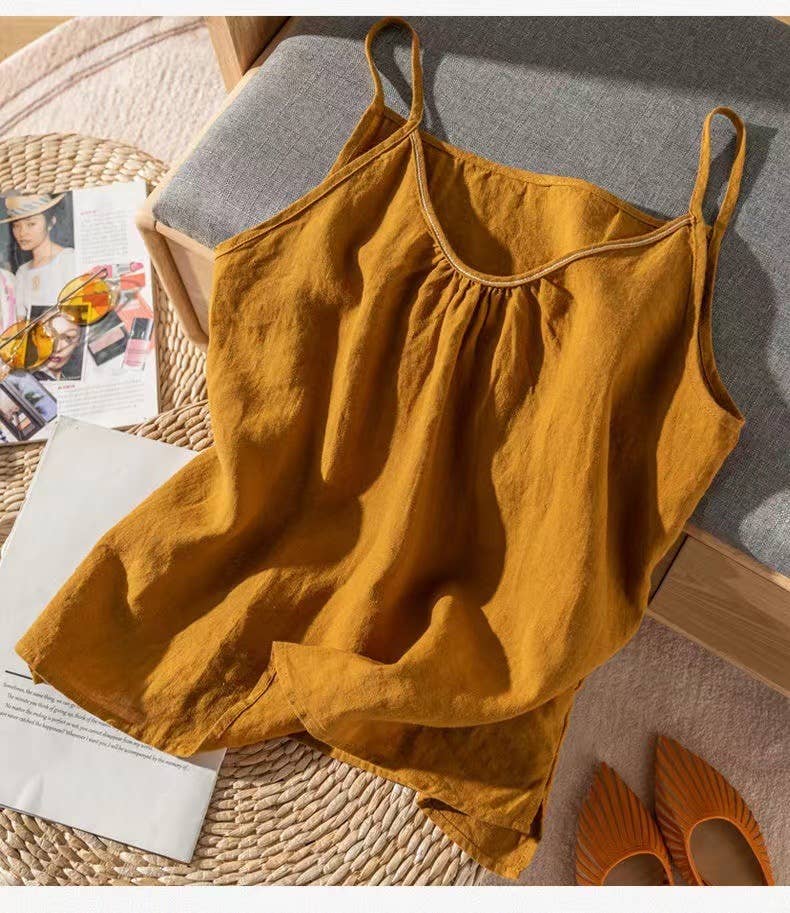 Hope & Sunshine - Wholesale Tank Top - Women's - Cotton Linen Camisole Tank Top3