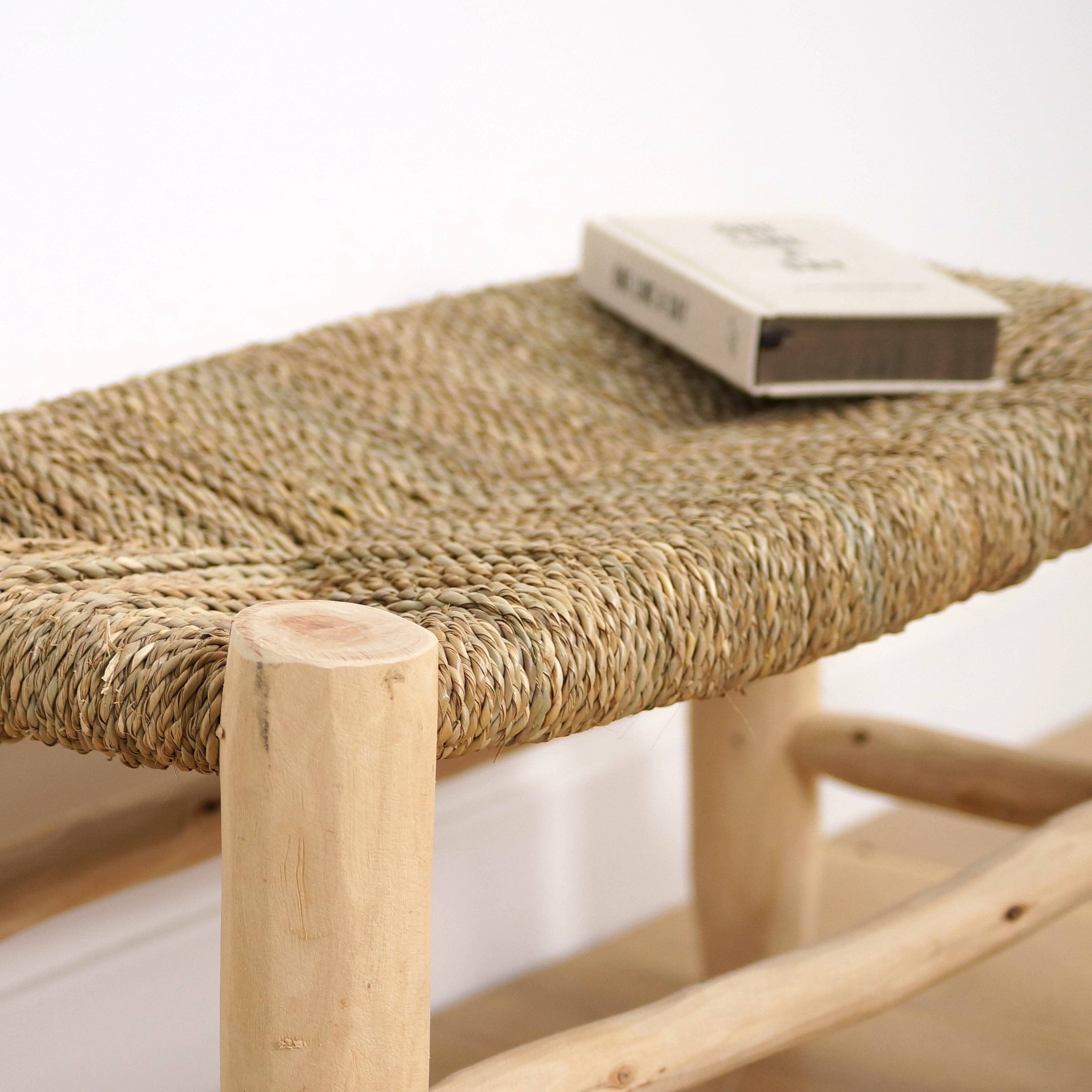 Bohome Living – Großhandel Bänke – Kleine marokkanische Bank aus Holz und Seil2