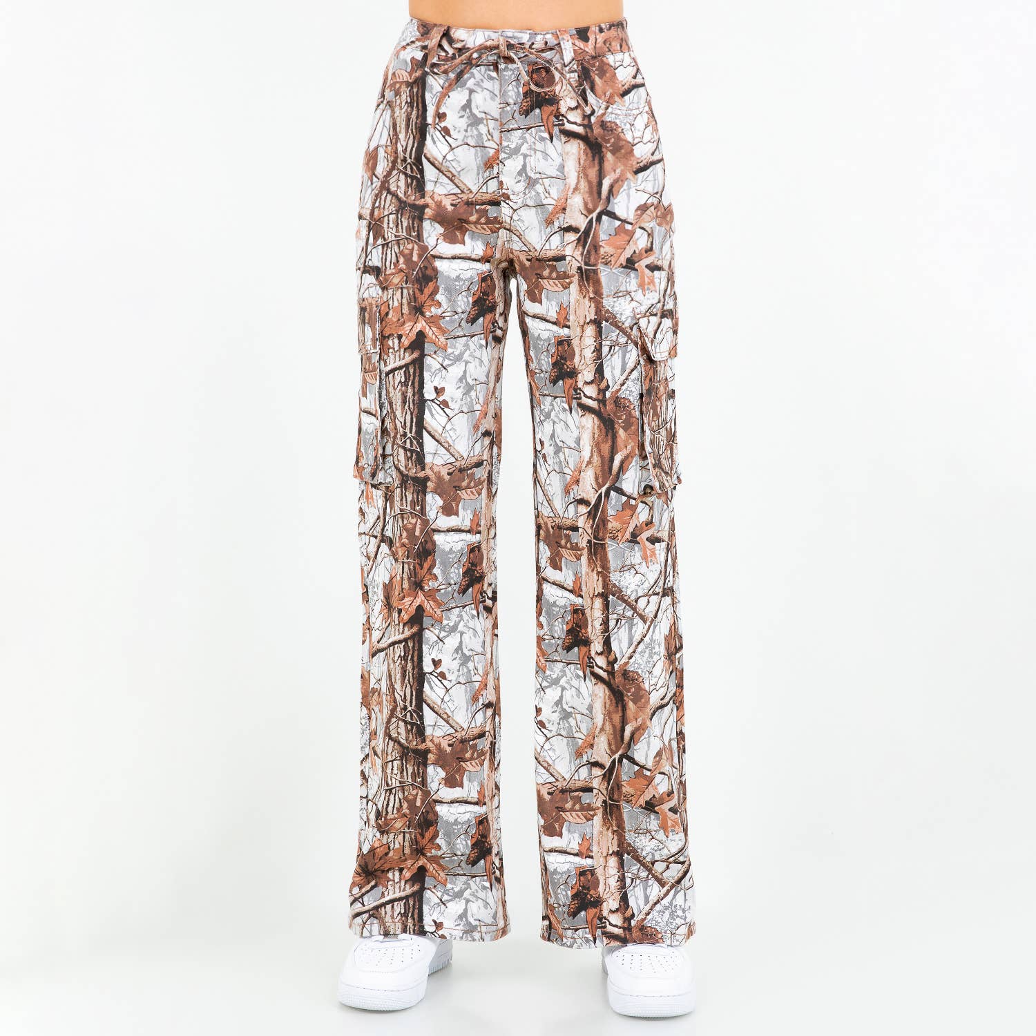 American Bazi - Wholesale Pants - Women's - WIDE LEG CARGO PANTS WITH DRAWSTRINGS-RJH9996CM5