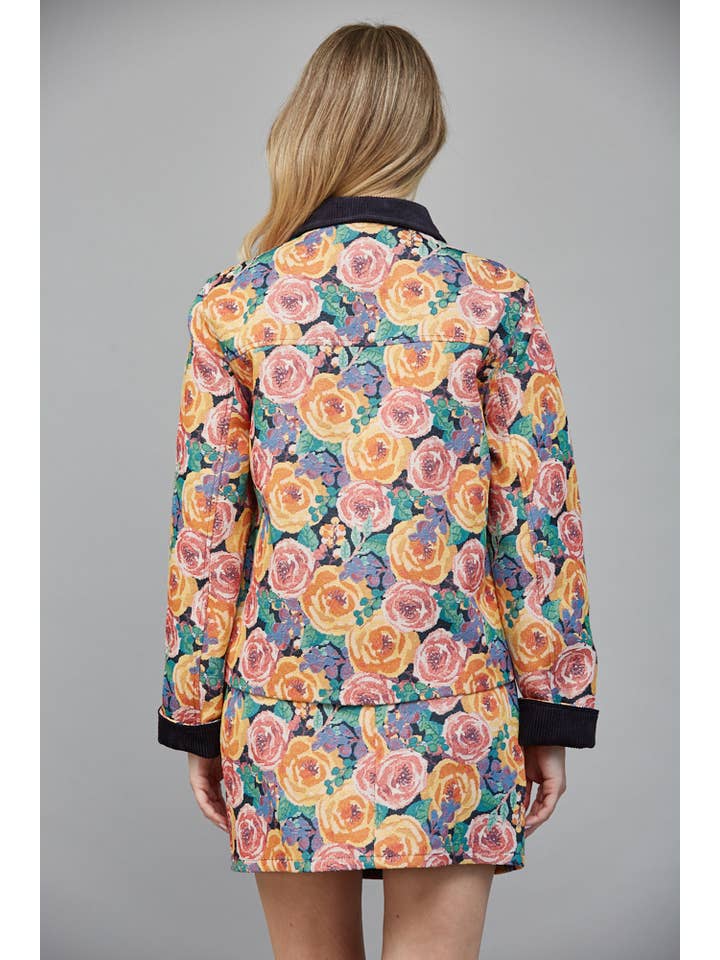 NAVY MULTI JACKET WITH CONTRAST DETAIL COLLAR AND POCKETS FJ75220 for wholesale on Faire4