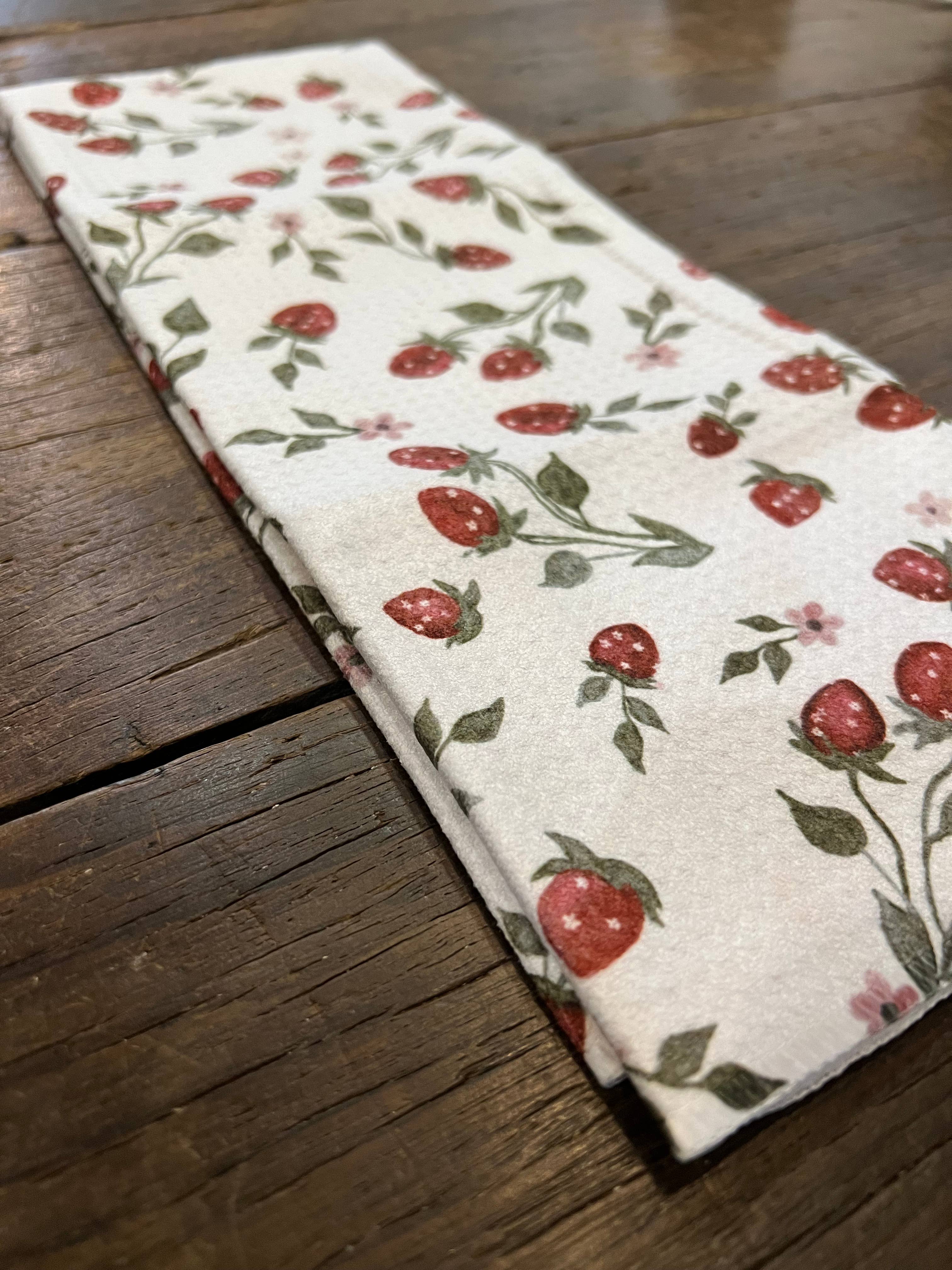 ROOM and PORCH - Wholesale Tea Towel - Strawberry Vines - Hand/Tea Towel - Recycled Microfiber4