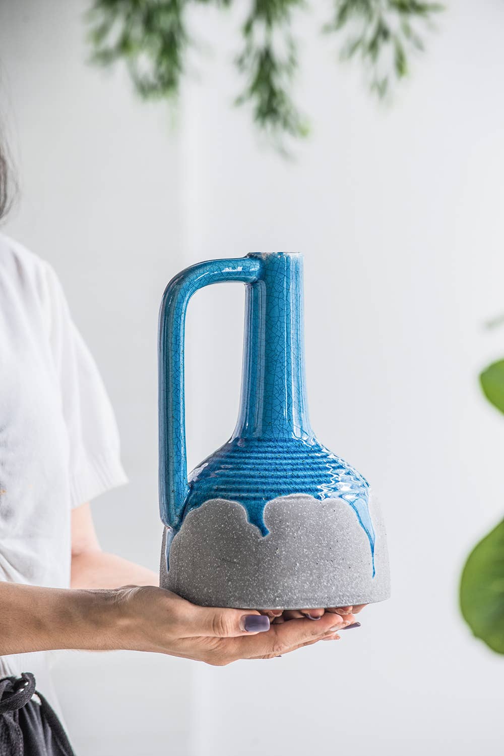 A&B Home Group Inc. - Wholesale Vase - 6x6x9" Cobalt Cloud Ceramic Jug1