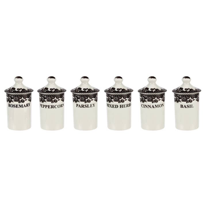 Portmeirion, Spode, Pimpernel, Nacthmann, Wrendale Designs - Wholesale Jar - Spode Delamere Spice Jars Set Of 6