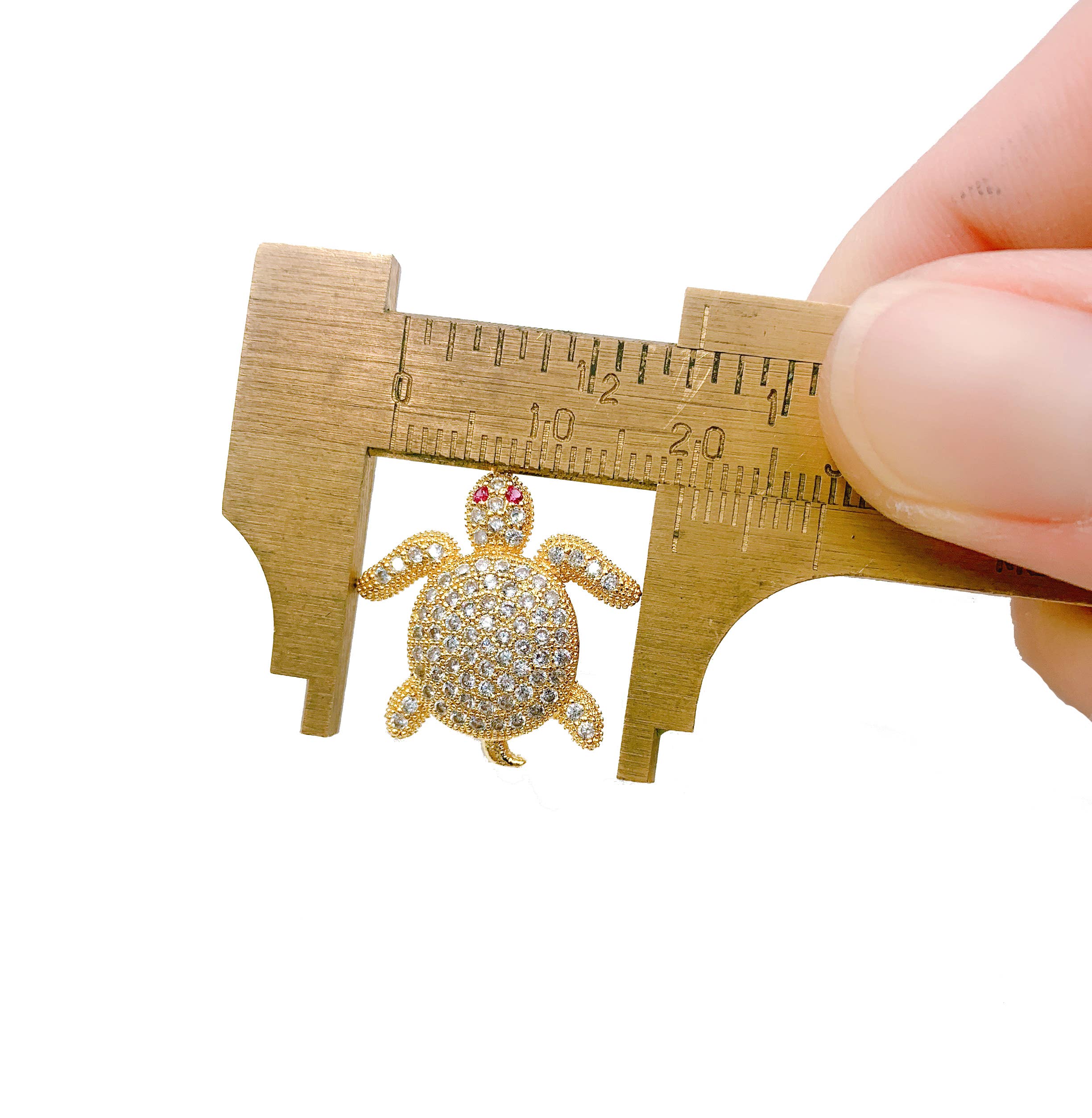 Beads Creation - Wholesale Individual Charm/Pendant - Gold Filled Sea Turtle Bead CZ Micro Pave, BD0472
