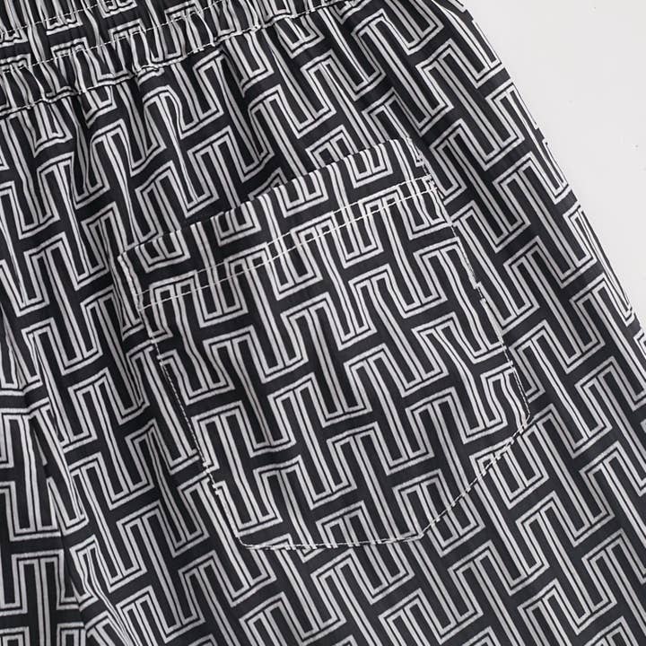 Hugh & Main - Wholesale Shorts - Women's - Black Monogram Shorts5