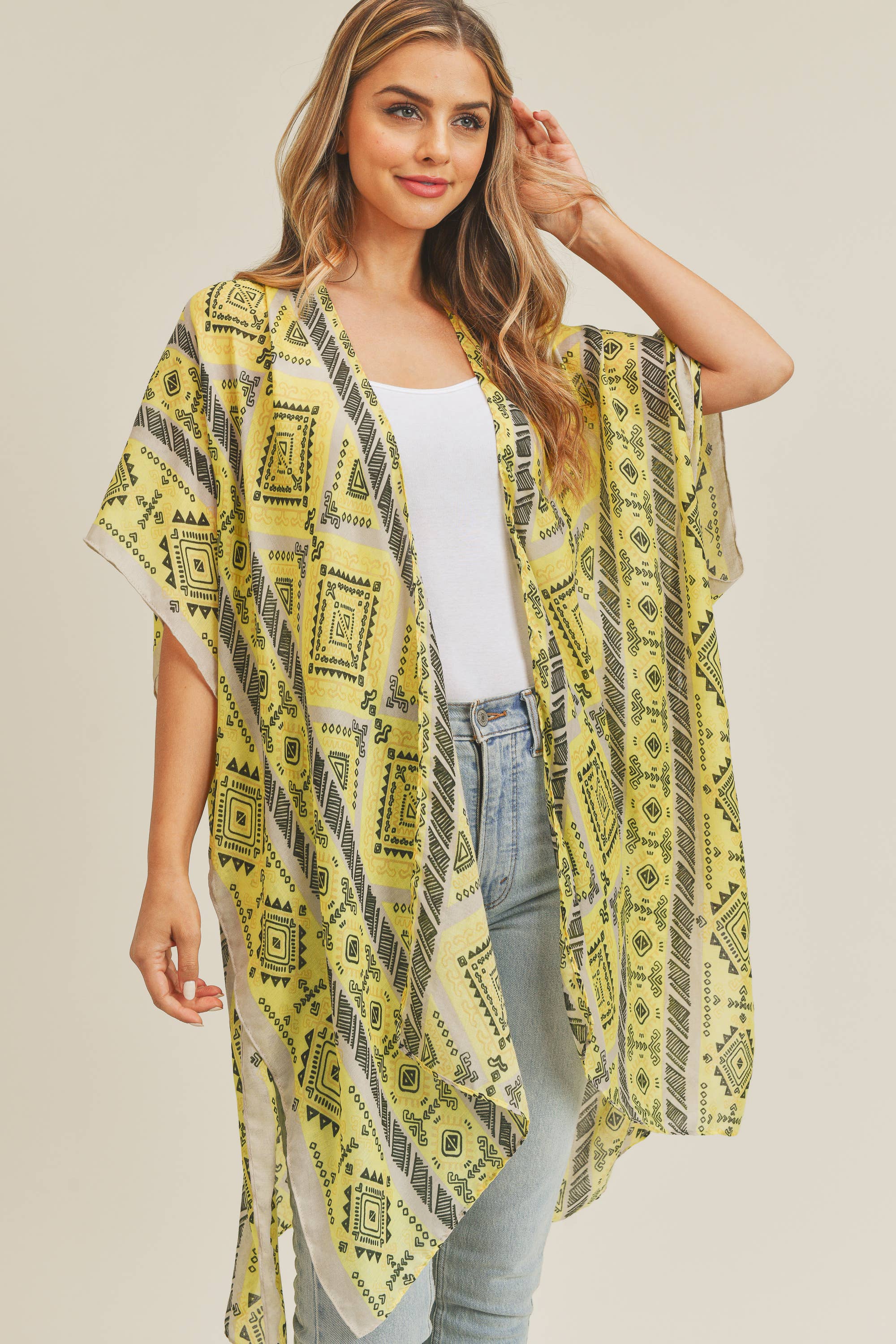 Hana - Wholesale Kimono - Women's - Tribal Pattern Summer Kimono Cover Up7