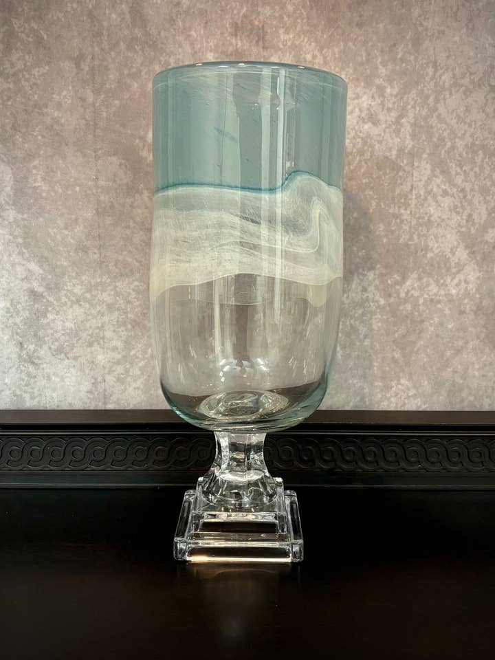 CELESTIA PEDESTAL VASE 7"DX12.6"H for wholesale by The Light Garden Collection