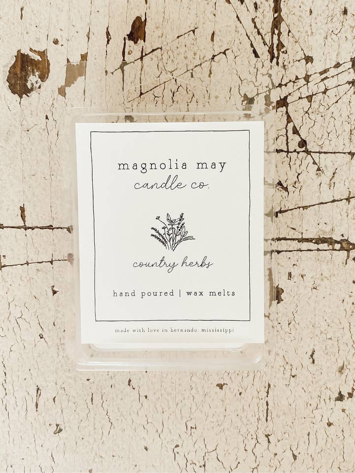 Cire fondante Country Herbs pour la vente par Magnolia May Candle Co