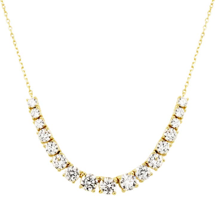 Collar con barra graduada con circonita cúbica de plata de ley chapado en para venta al por mayor de Dlux Jewels