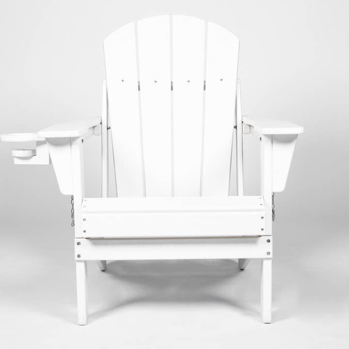 39F Inc. - Wholesale Patio Set - HDPE Folding Adirondack Chair with Dual Cup Holder, Weatherp13