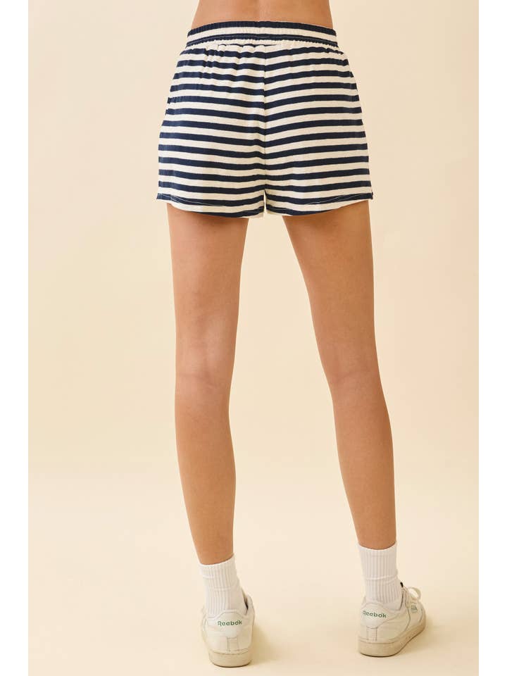 TCEC - Wholesale Shorts - Women's - CP10275-Striped Elasticized Waistband Relaxed Fit Shorts2