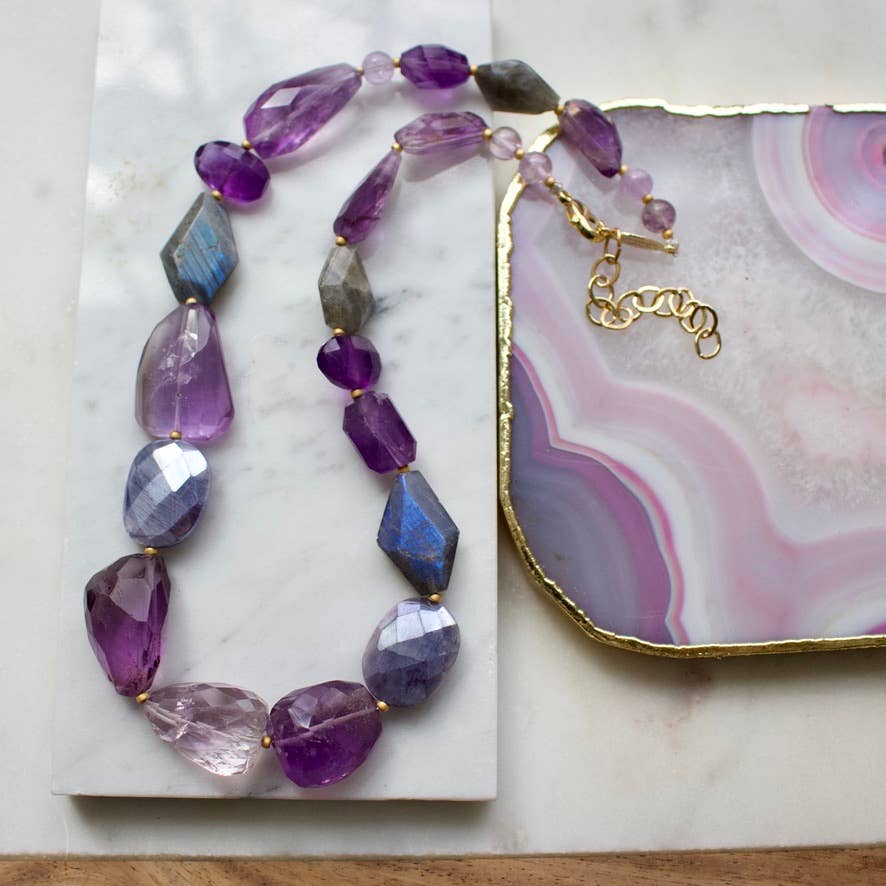 a.v. max - Wholesale Kralen/parelketting - Gefacetteerde Echte Klomp Ketting|9 kleuren26