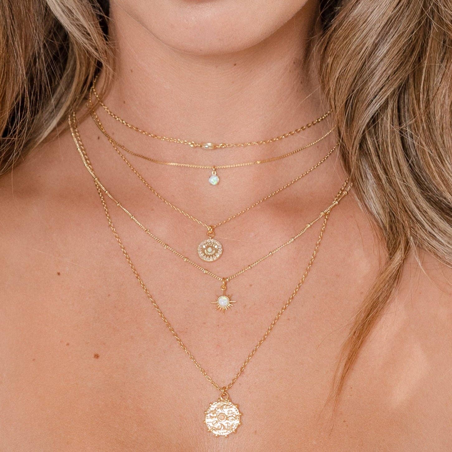 Brenda Grands Jewelry - Wholesale Pendant/Charm Necklace - 18K Gold Sun Opal Pendant Necklace1