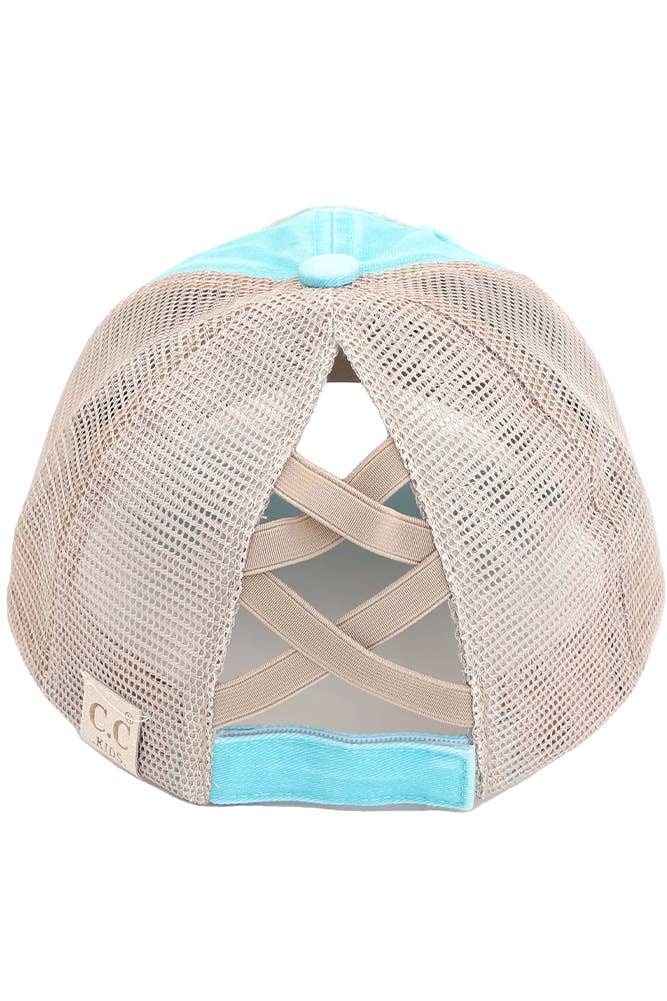 Hana - Wholesale Baseball Cap - Kids - C.C Kids Distressed Bee Happy Patch Pony Cap7