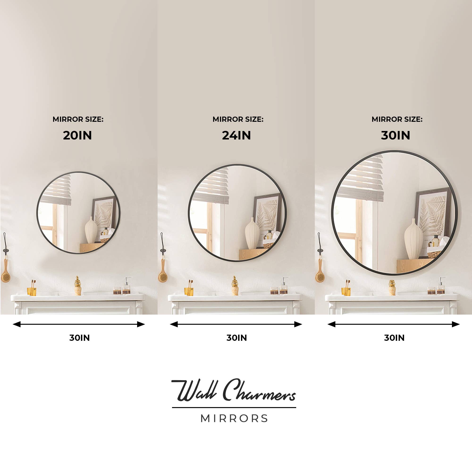 Wall Charmers - Wholesale Wall Mirror - Round Gold Bathroom Mirror 20”6