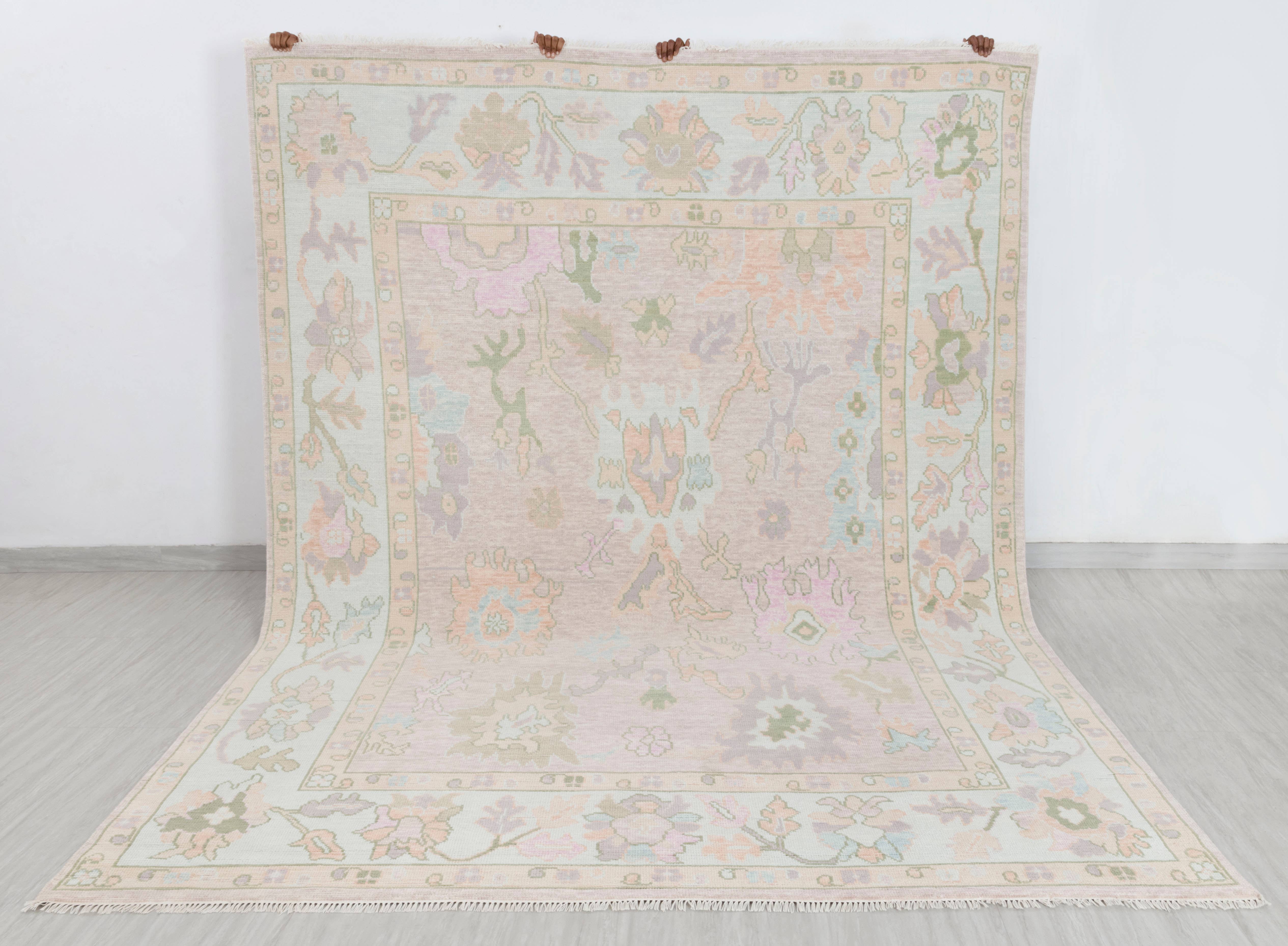 Aesthetic Homes LLC – Tapete por atacado – Tapete Oushak Moderno Rosa Azul, Lã, Tamanho Personalizado #21993