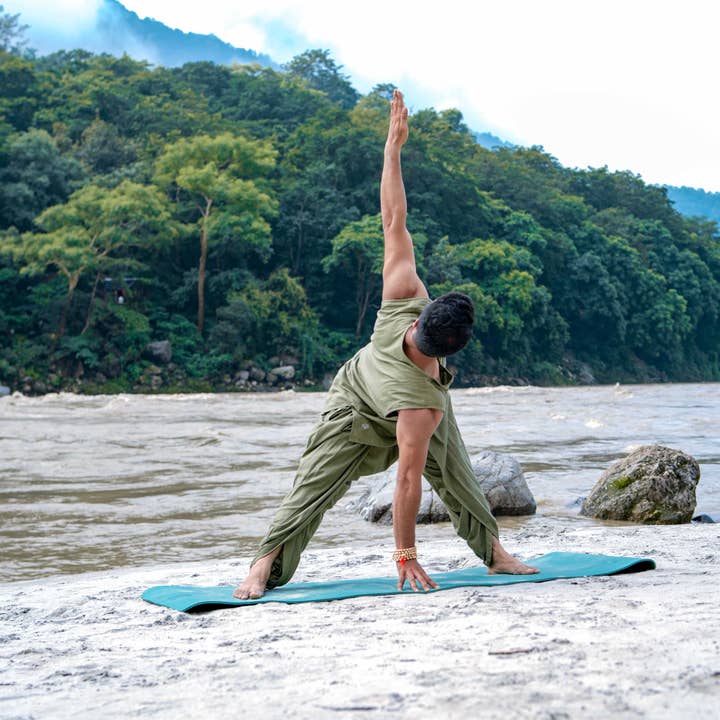 Calças de Ioga de Algodão para Homens Verdes - Rajas por atacado de AKISO