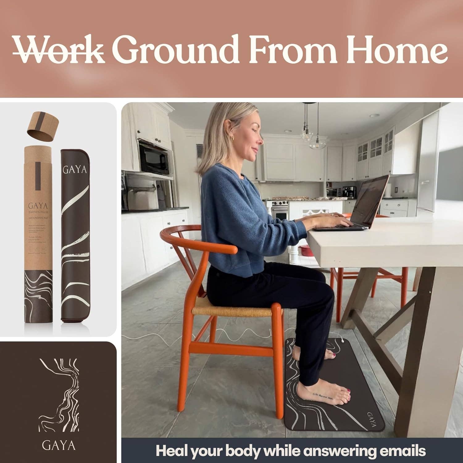 GAYA - Wholesale Yoga Mat - Grounding Mat - Improve Sleep & Reduce inflammation, Natural4