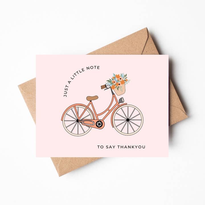 Bicycle Thank You Card for wholesale by Marigold & Aster Creative