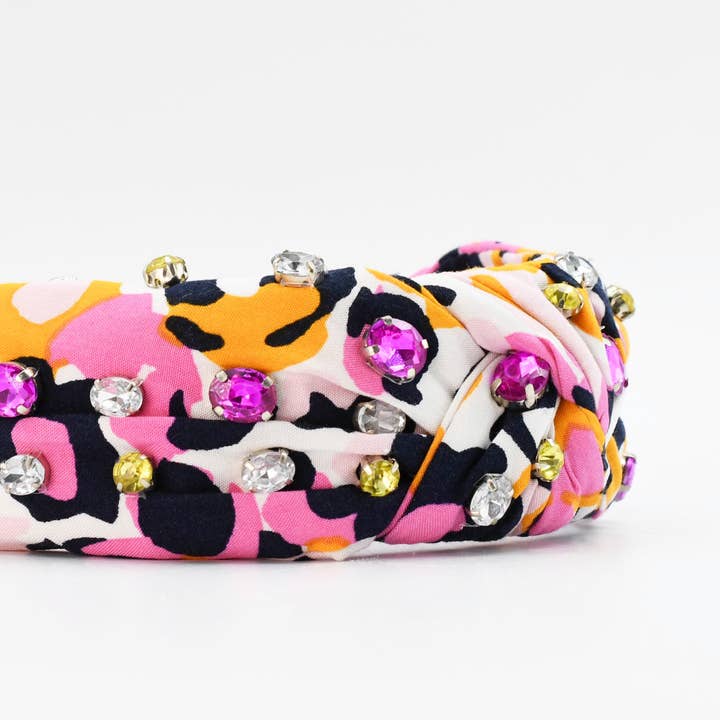 Treasure Jewels Inc. - Wholesale Fashion Headband - Women's - Pink/Orange Animal Print Headband1