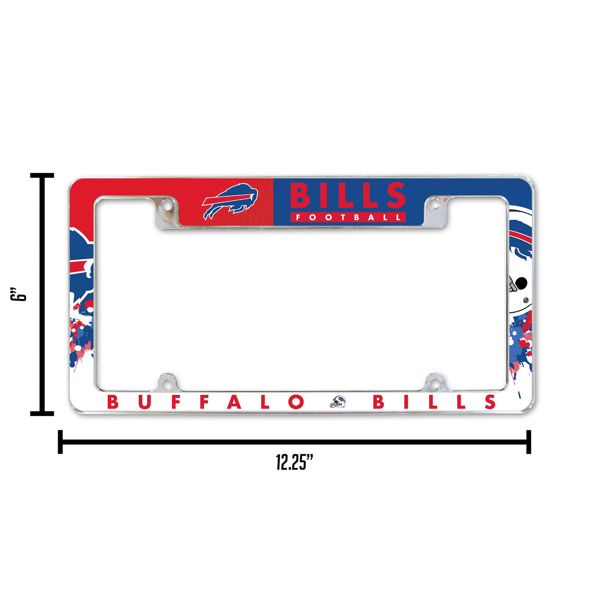 Rico Industries - Wholesale Car Decorative Charm - Unisex - Buffalo Bills All Over Chrome Frame5