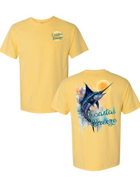 Maglietta Marlin ad Acquerello per la vendita all'ingrosso da parte di Coastal Breeze Tees