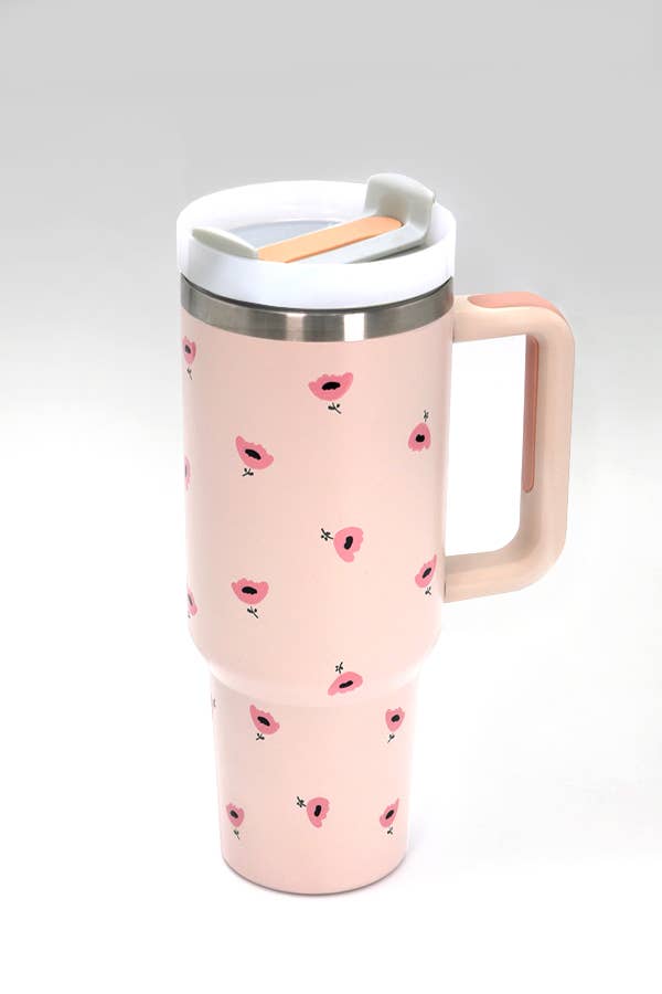 JOSSLYN by wall to wall - Wholesale Insulated Mug/Tumbler - 40oz STAINLESS STEEL TUMBLER FLOWER10