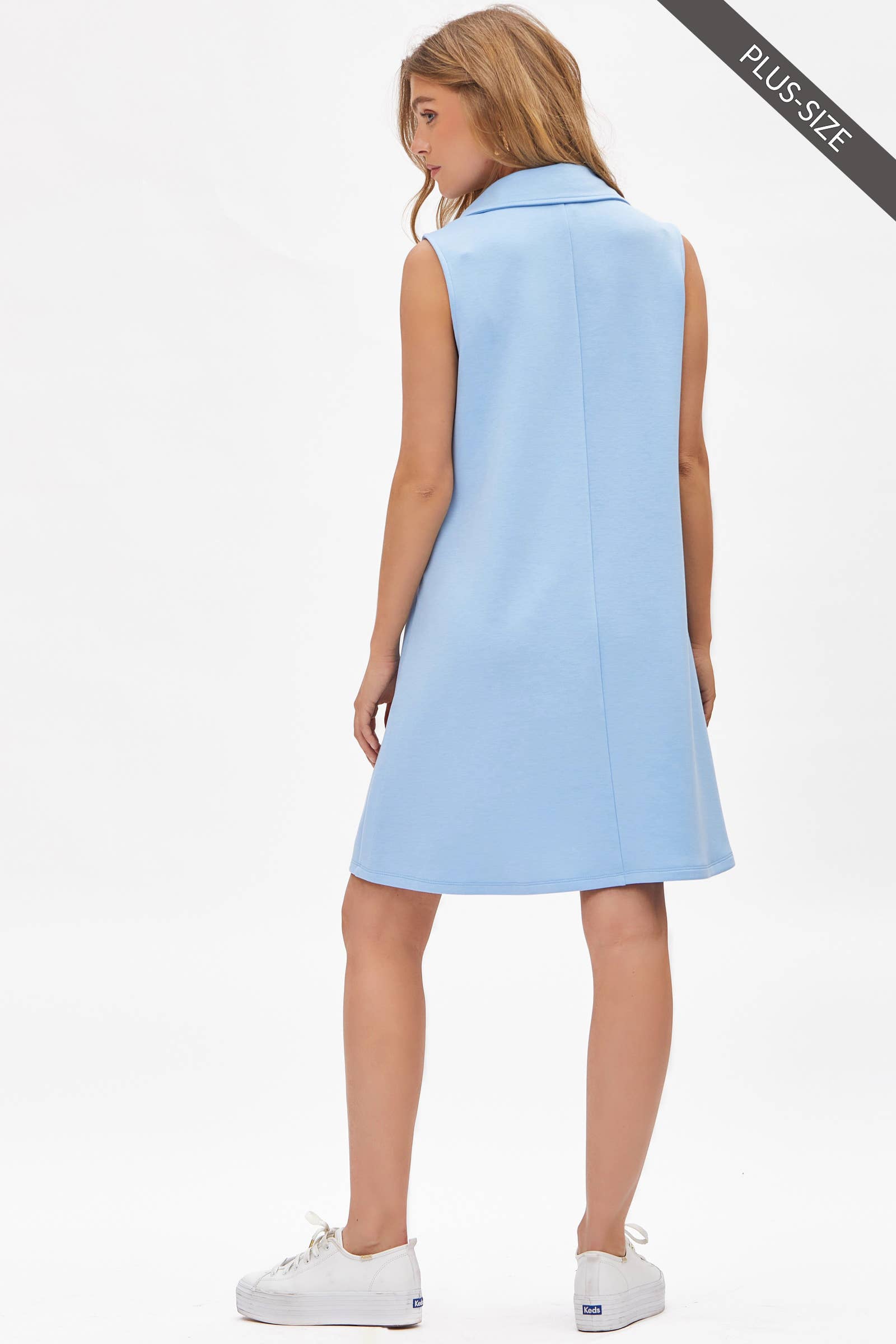 Dear Scarlett - Wholesale Dress - Women's - PLUS SIZE Collared Scuba Modal A-Line Dress TRV-CRUISEP15