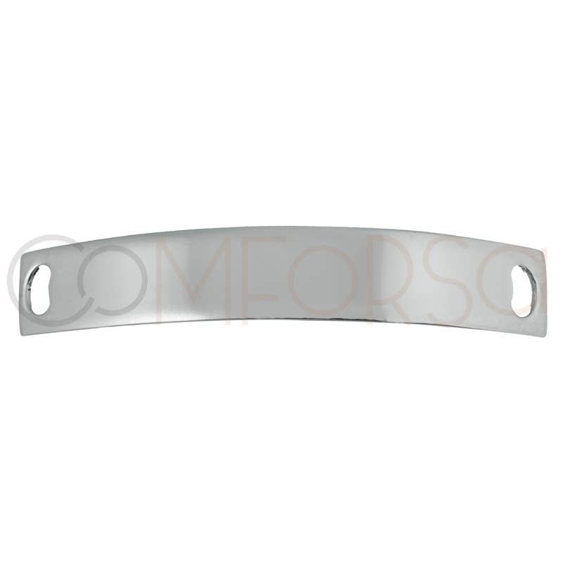 COM FORSA SL – wholesale Craft supplies – Sterling Silver 925 Curved Rectangular Tag 40 X 6.5Mm0