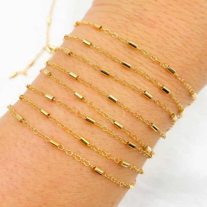 1203GF. 14K Gold-Filled Tube Size Satellite Chain for wholesale by Jewels & Chains