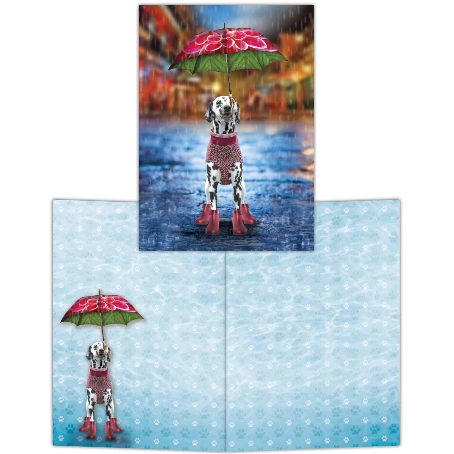 Crown Point Graphics - Wholesale Stationery/Notecard Set - Umbrella Dog -15 Boxed Note Cards0