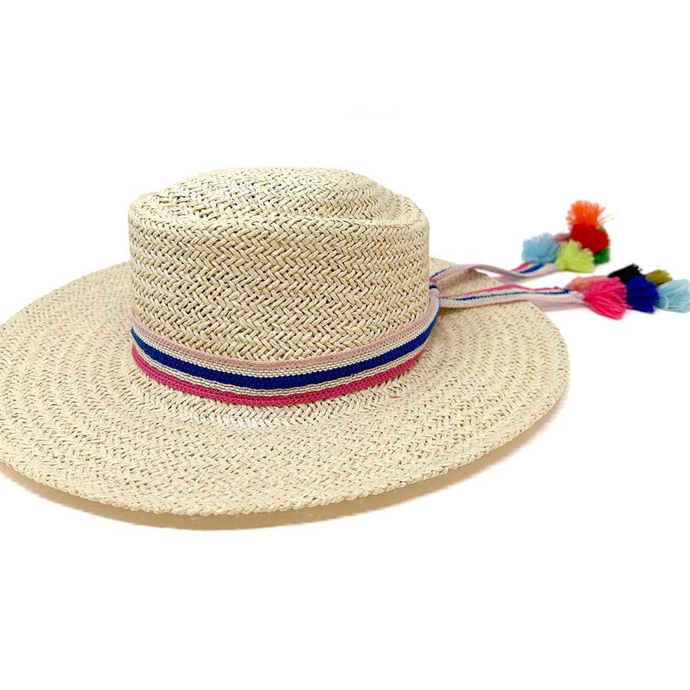 Sensibling Corp. – wholesale Hat accessory – Women's – Striped Crochet Tassel Tip Hat Band7