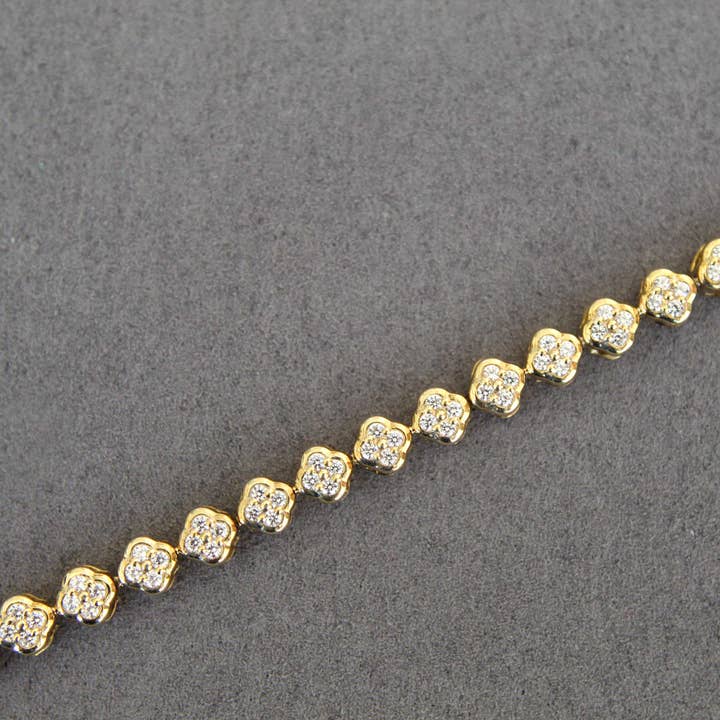 Fifth and Fine - Wholesale Tennis Bracelet - 1 1/4 Carat tw Natural Diamond Clover Quatrefoil Tennis Brac6