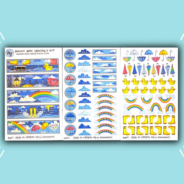 Monatliches Regenwetter-Set für den Großhandel von Planning With Kay