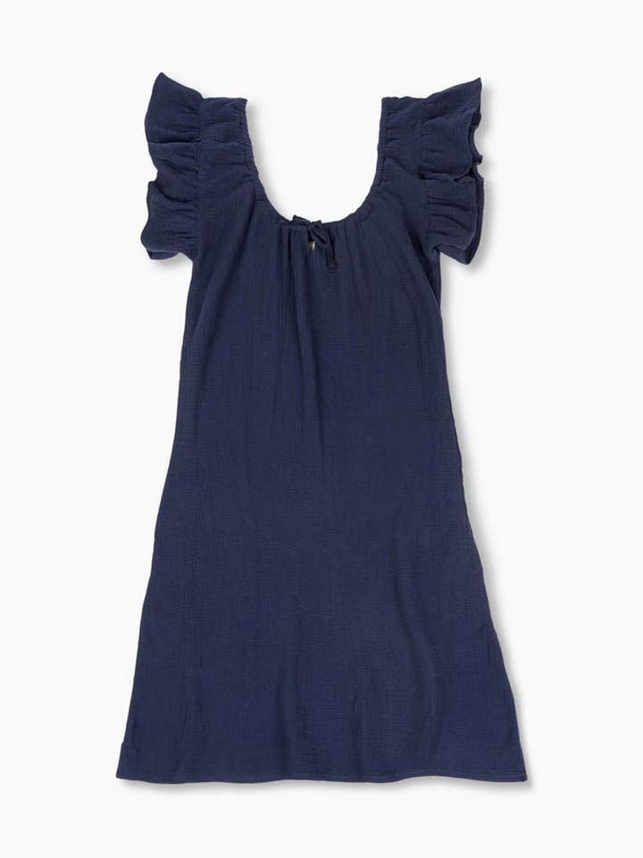 Organic Gauze Nightgown_Navy for wholesale by Monica + Andy
