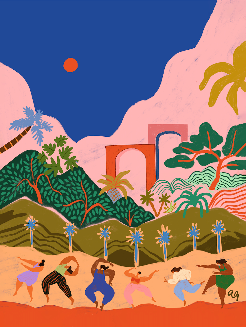 JIGGY Puzzles - Wholesale Puzzle - Adult - 450pc Puzzle & Glue Kit: Dancing in Paradise, Arty Guava1