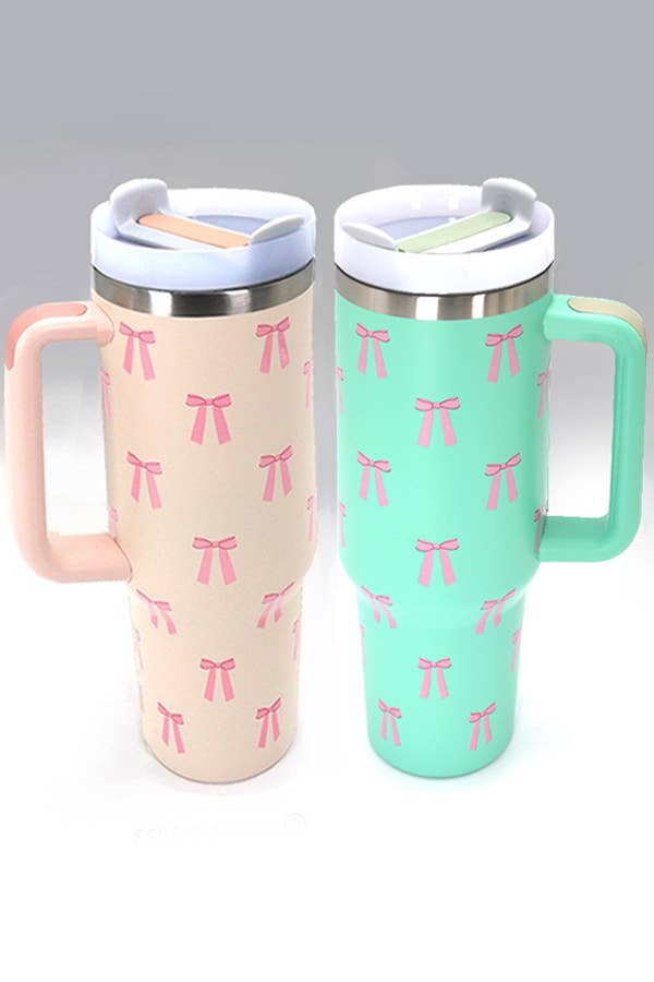 JOSSLYN by wall to wall - Wholesale Insulated Mug/Tumbler - 40oz STAINLESS STEEL TUMBLER BOW | TB40OZ6