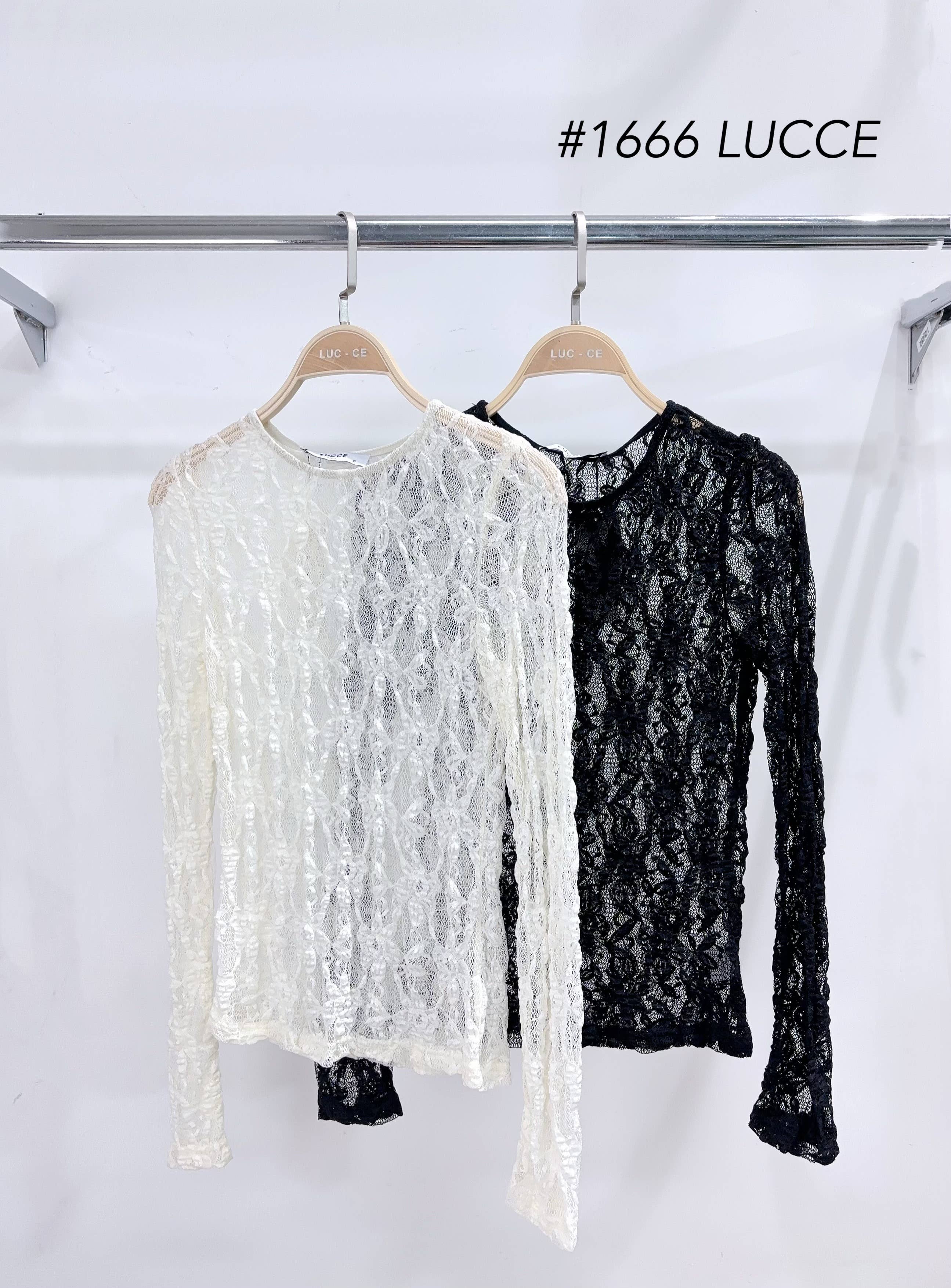 LUCCE - Wholesale Knit Top - Women's - Lace turtleneck - 16661