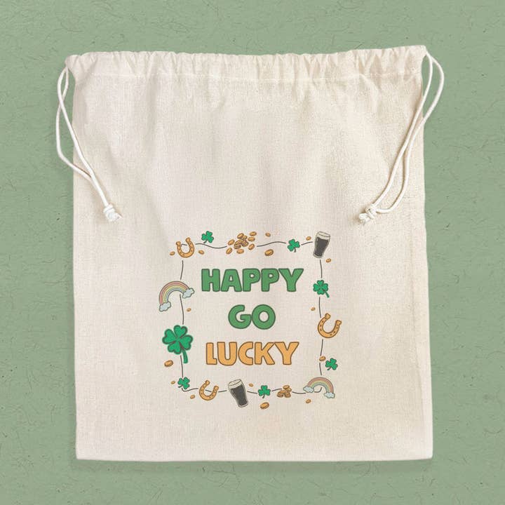 Fröhlich und sorglos - Baumwollrucksack mit Kordelzug für den Großhandel von Boheme Bliss