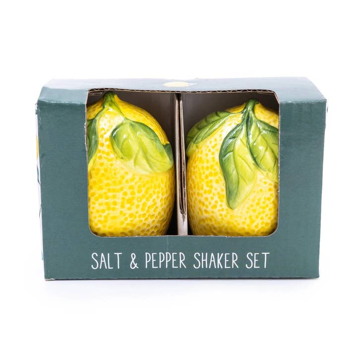 Salt and Pepper Pots in Gift Box Mediterranean Lemon 6PK for wholesale by Candlelight Products Ltd