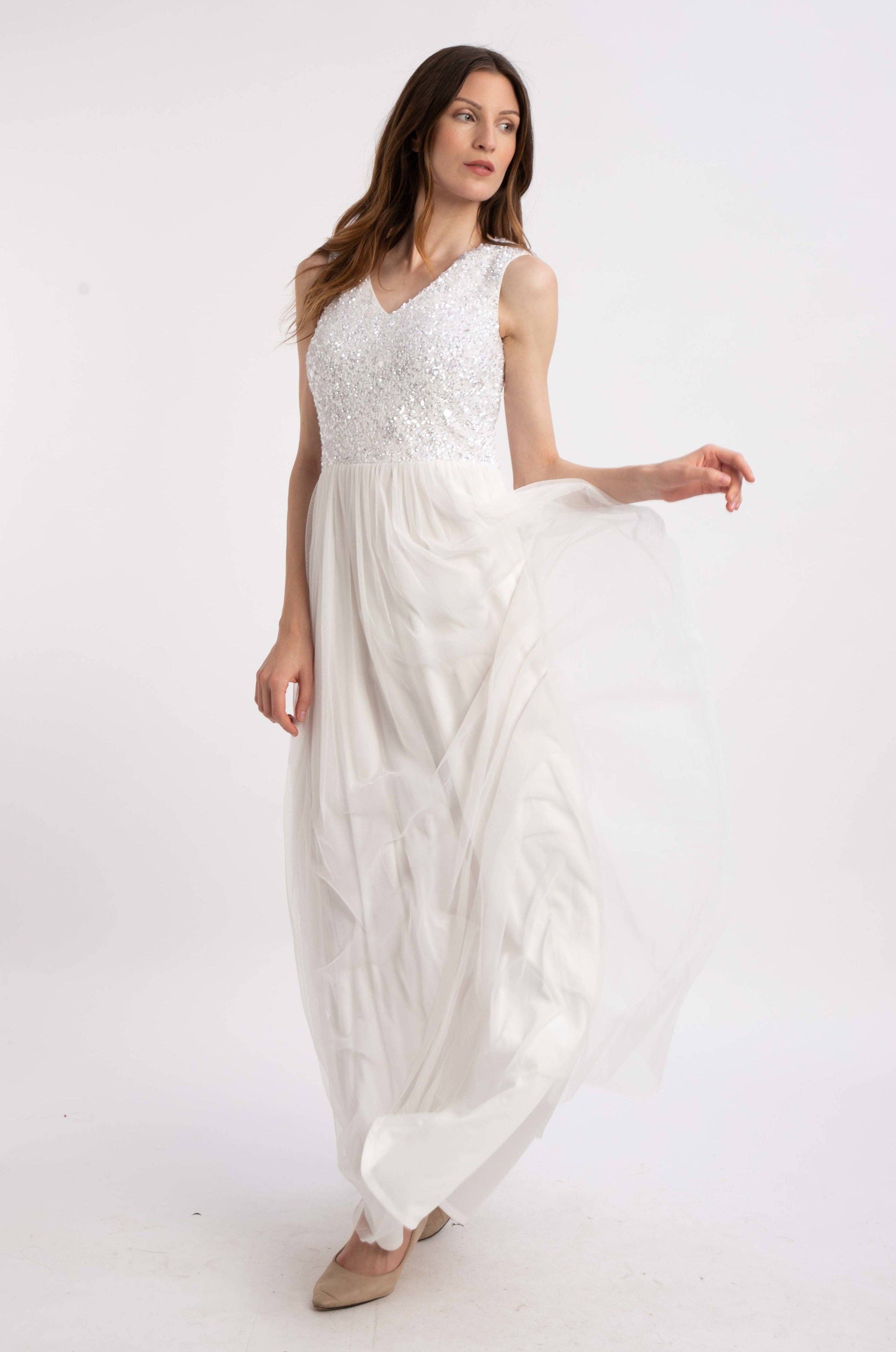Ivory Picasso V Embellished Wedding Dress for wholesale on Faire3