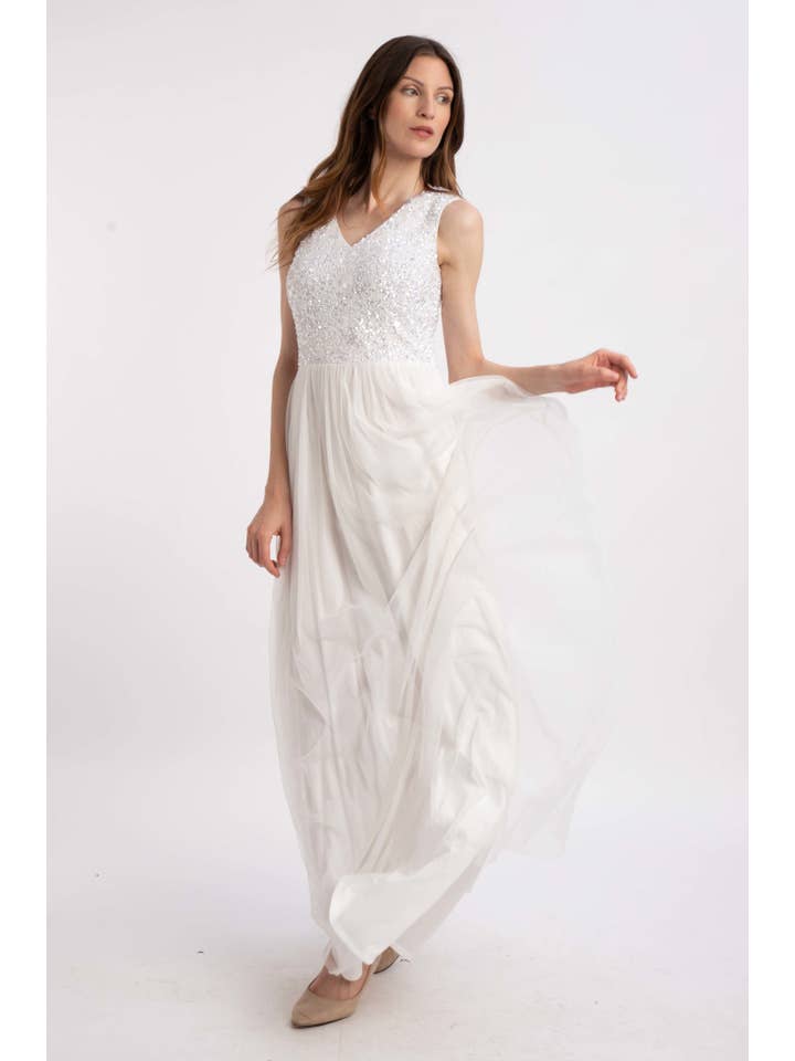 Ivory Picasso V Embellished Wedding Dress for wholesale on Faire3