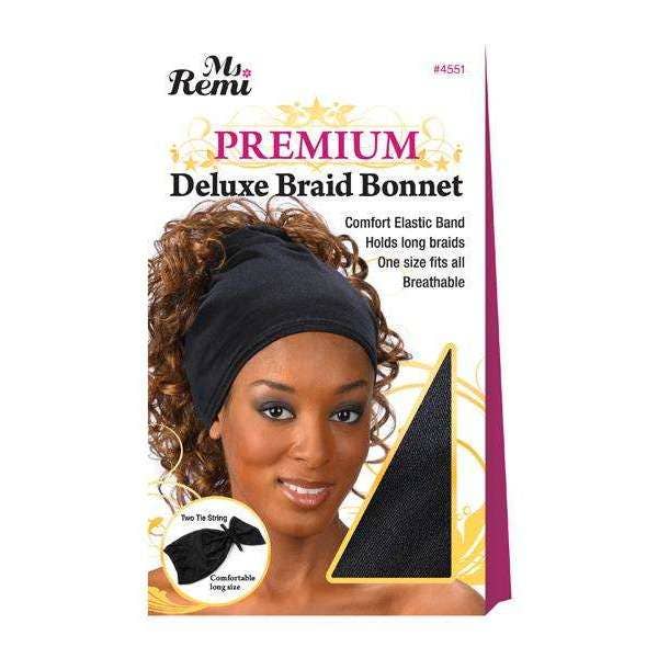Ms. Remi Deluxe Braid Bonnet Black for wholesale by Annie International, Inc.
