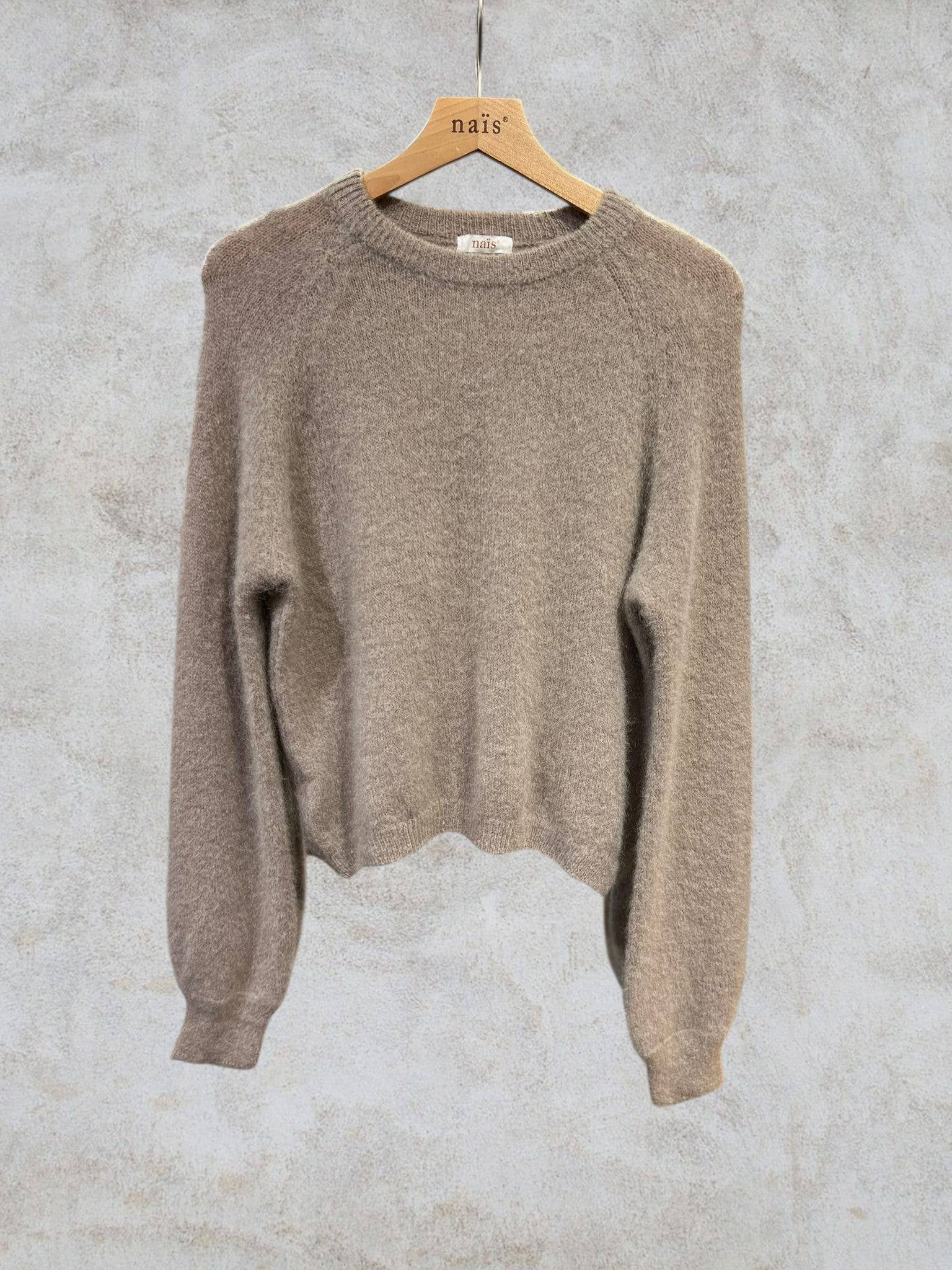 NAÏS PARIS - Wholesale Knit Sweater - Women's - Round neck sweater with buttoned sleeves in kid mohair and merino wool3